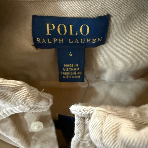 Polo by Ralph Lauren Beige Kids Dress with Striped Belt - Picture 9 of 9